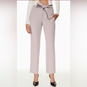 Aritzia Taupe Trousers with Bow Detail